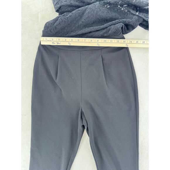 Express Black Lace Pantsuit Open Back Formal Cocktail Jumpsuit Romper Small 2 XS - Picture 9 of 11